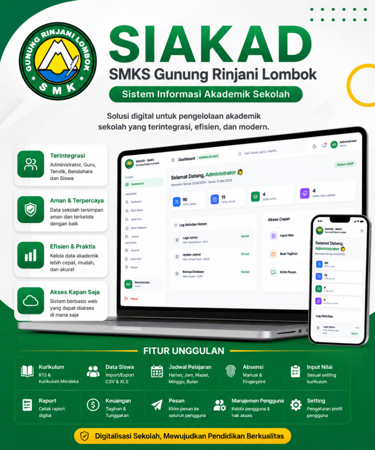 Sistem Informasi Akademik Sekolah SMKS Gunung Rinjani Lombok