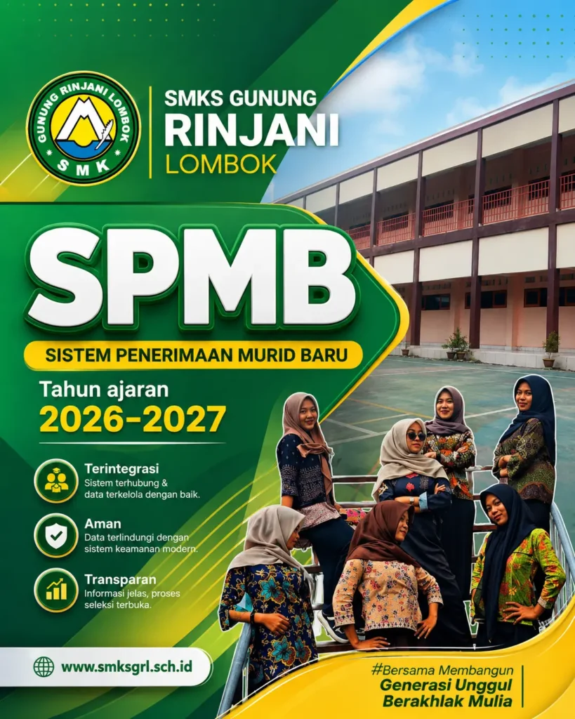 redesign cover spmb 2026 SMKS Gunung Rinjani Lombok